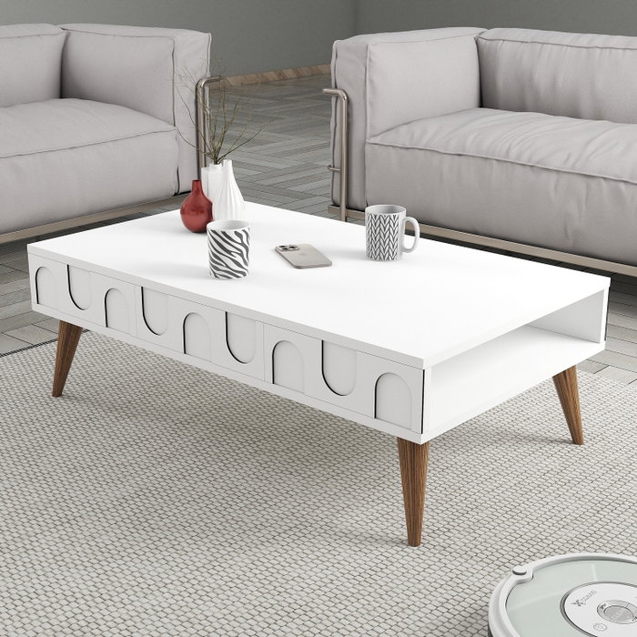 Hanah Home Lyon 34 Mesa de Centro Blanco y Nogal Hanah Home Lyon 34 Mesa de Centro Blanco y Nogal